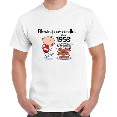 Blowing Out Candles Since 1953 70th Birthday Men's T-Shirt L
