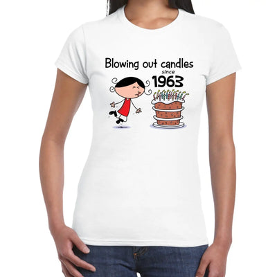 Blowing Out Candles Since 1963 60th Birthday Gift Women's T-Shirt S