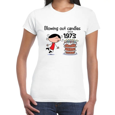 Blowing Out Candles Since 1973 50th Birthday Gift Women's T-Shirt S