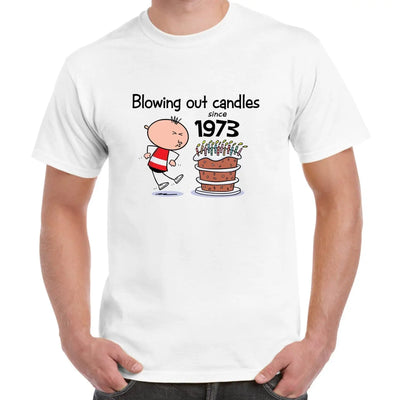 Blowing Out Candles Since 1973 50th Birthday Men's T-Shirt S