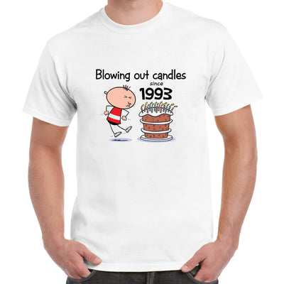 Blowing Out Candles Since 1993 30th Birthday Men's T-Shirt L