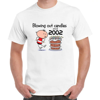 Blowing Out Candles Since 2002 21st Birthday Men's T-Shirt XXL