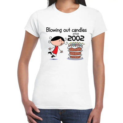 Blowing Out Candles Since 2002 21st Birthday Women's T-Shirt L