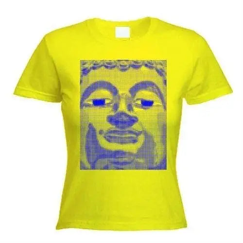 Blue Buddha  Womens T-Shirt L / Yellow