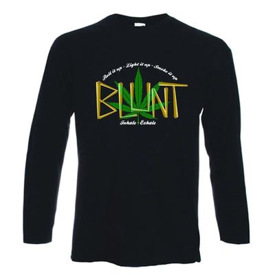 Blunt Inhale Exhale Marijuana Long Sleeve T-Shirt XL / Black