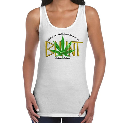 Blunt Inhale Exhale Marijuana Women's Vest Tank Top L / White