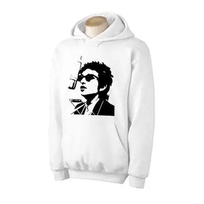 Bob Dylan Microphone Hoodie S / White