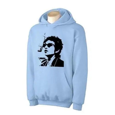 Bob Dylan Microphone Hoodie S / Light Blue