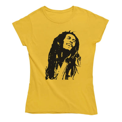 Bob Marley Dreadlocks Women’s T-Shirt - XL / Yellow - Womens