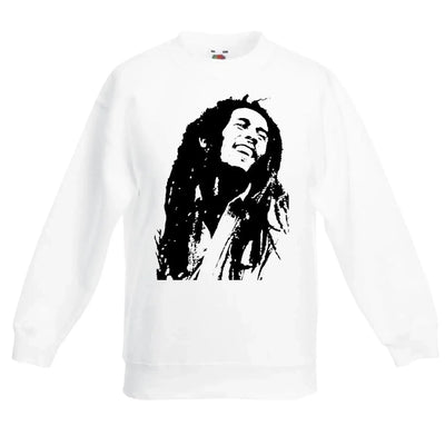 Bob Marley Happy Children's Toddler Kids Sweatshirt Jumper 7-8 / White