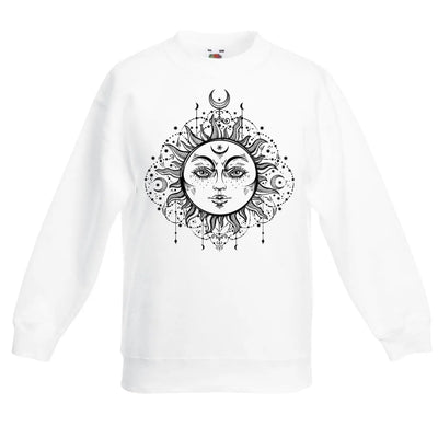 Boho Sun Bohemian Children's Toddler Kids Sweatshirt Jumper 5-6 / White