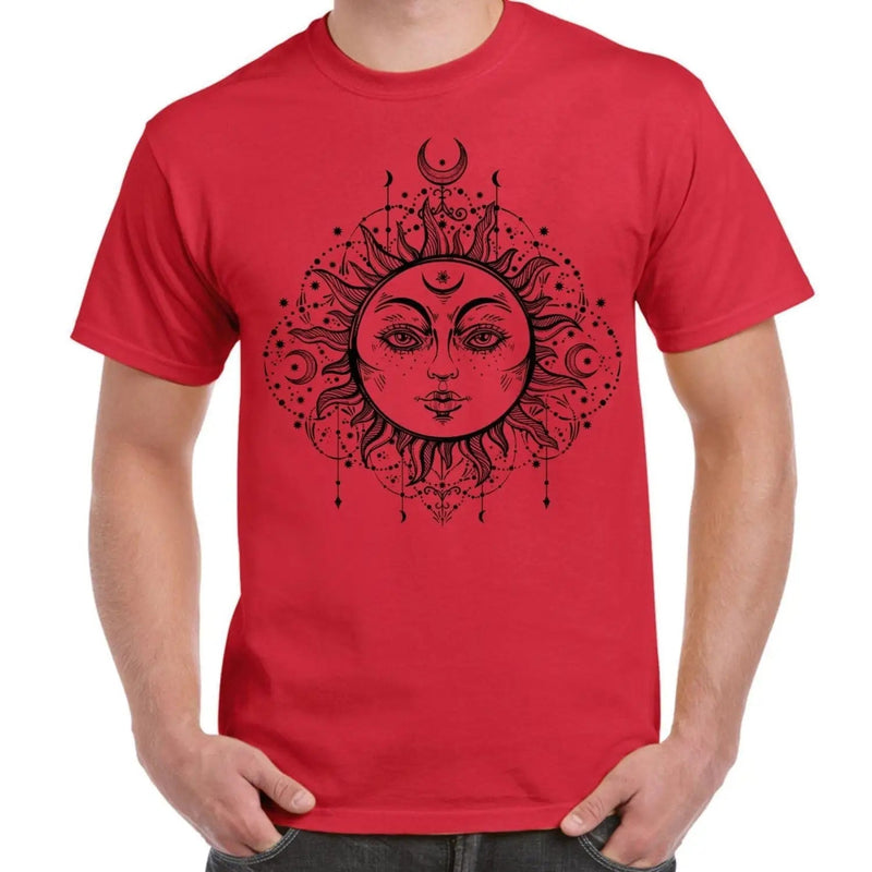 Boho Sun Hipster Tattoo Large Print Men&