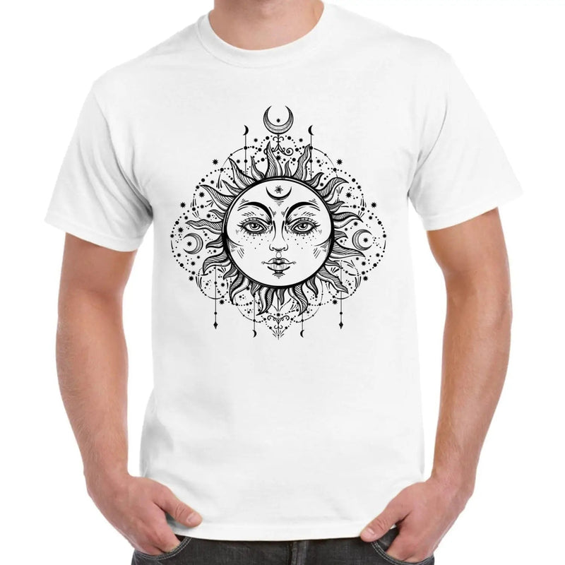 Boho Sun Hipster Tattoo Large Print Men&