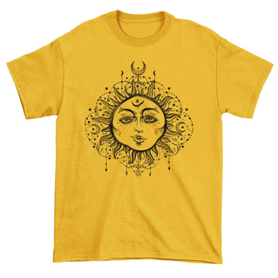 Boho Sun Hipster Tattoo Large Print Men's T-Shirt
