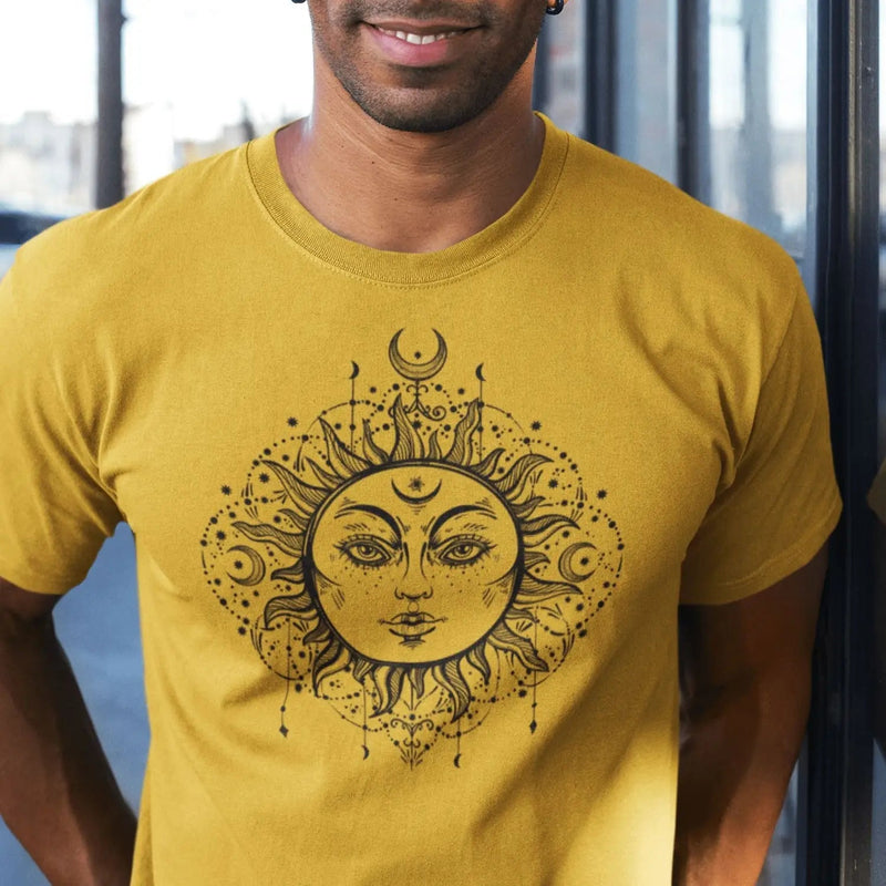 Boho Sun Hipster Tattoo Large Print Men&