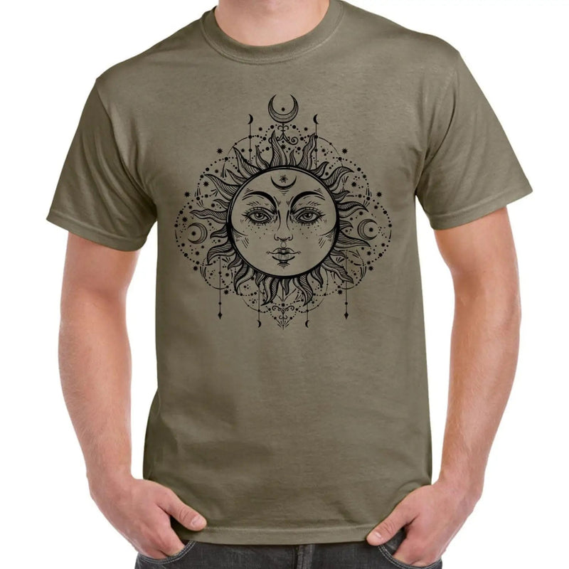 Boho Sun Hipster Tattoo Large Print Men&