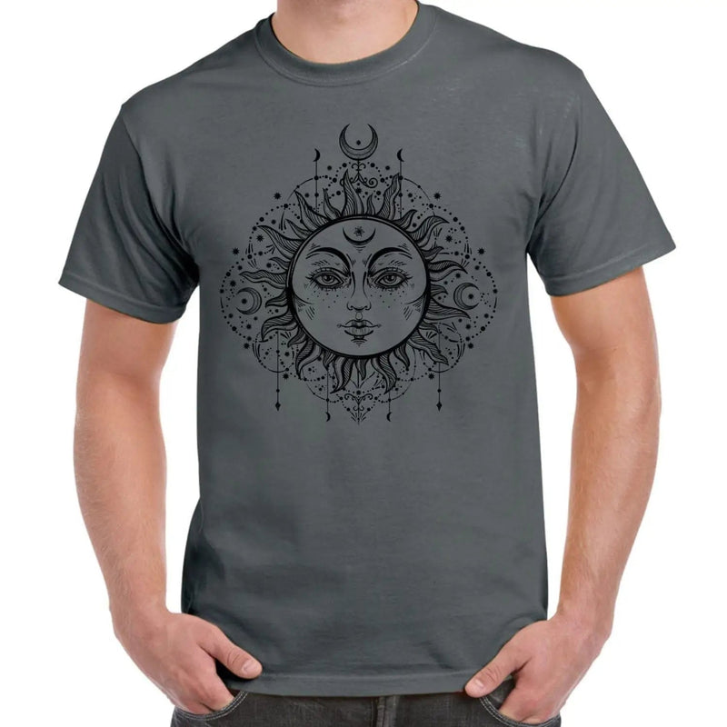 Boho Sun Hipster Tattoo Large Print Men&