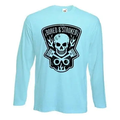 Bored and Stroked Long Sleeve T-Shirt M / Light Blue