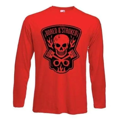 Bored and Stroked Long Sleeve T-Shirt M / Red