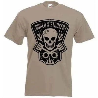 Bored and Stroked Mens T-Shirt XL / Khaki