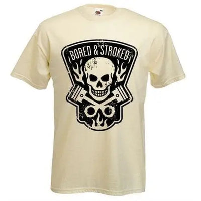 Bored and Stroked Mens T-Shirt XXL / Cream