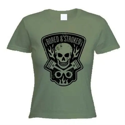 Bored and Stroked Womens T-Shirt M / Khaki