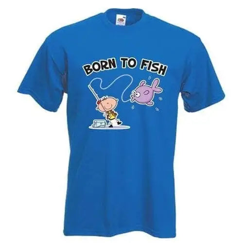 Born To Fish Mens T-Shirt M / Royal Blue
