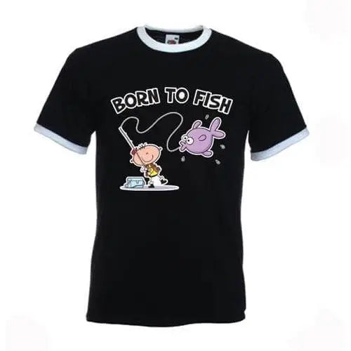 Born To Fish Ringer T-Shirt XL / Black