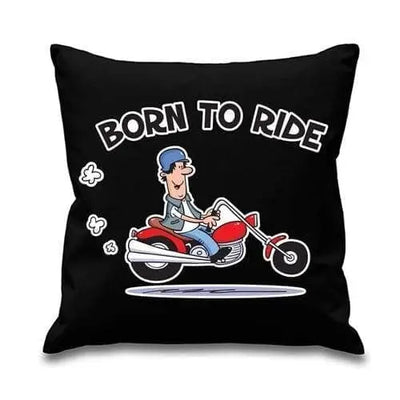 Born To Ride Biker Cushion Black