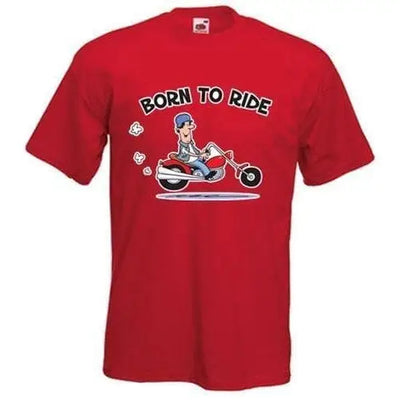 Born To Ride Biker Mens T-Shirt XXL / Red
