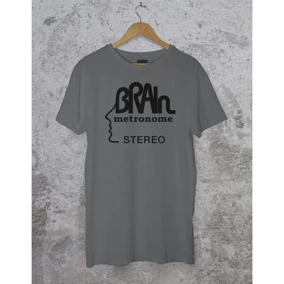 Brain Records T Shirt - Krautrock Neu! Cluster Guru Guru S / Charcoal