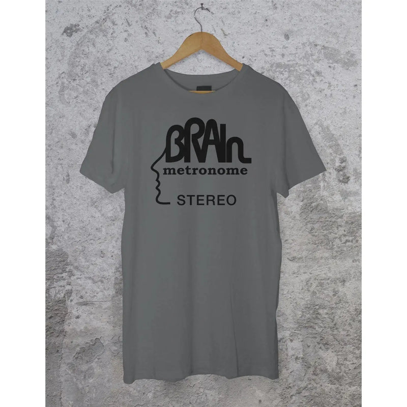 Brain Records T Shirt - Krautrock Neu! Cluster Guru Guru S / Charcoal