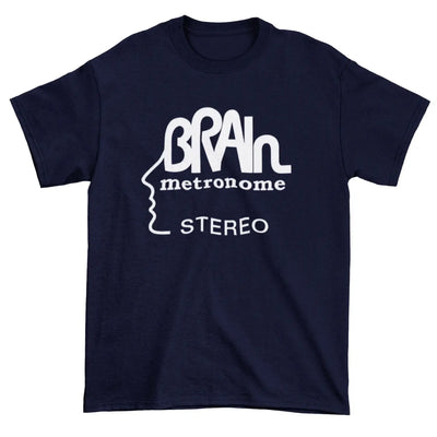 Brain Records T Shirt - Krautrock Neu! Cluster Guru Guru S / Navy Blue