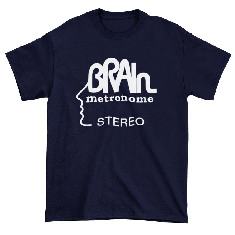 Brain Records T Shirt - Krautrock Neu! Cluster Guru Guru S / Navy Blue