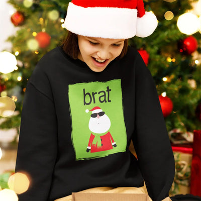 Brat Santa Kids Christmas Jumper - Charli XCX Brat