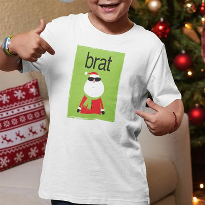 Brat Santa Kids Christmas T-Shirt - Charli XCX Brat