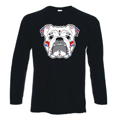 British Bulldog Sugar Skull Long Sleeve T-Shirt L