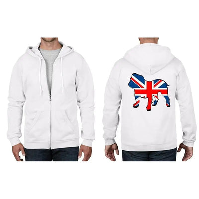 British Bulldog Union Jack Flag Full Zip Hoodie