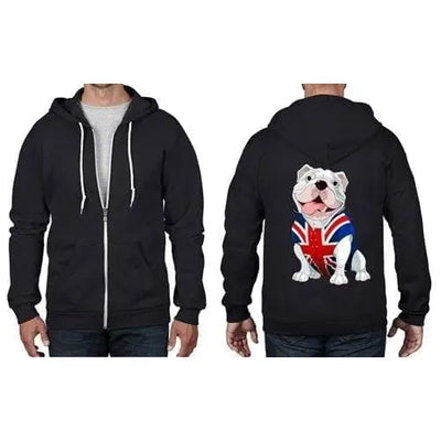 British Bulldog Union Jack Full Zip Hoodie S / Black