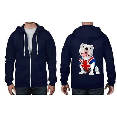 British Bulldog Union Jack Full Zip Hoodie S / Navy Blue