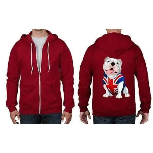 British Bulldog Union Jack Full Zip Hoodie S / Red