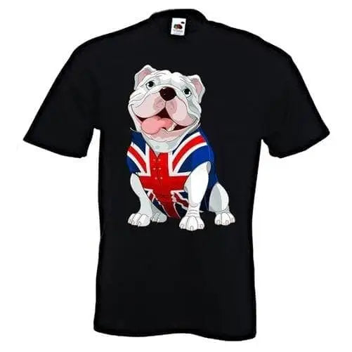 British Bulldog Union Jack Waistcoat Mens T-Shirt XL / Black