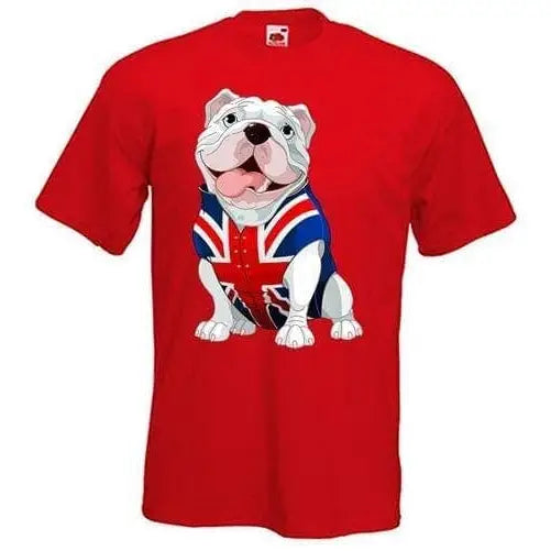 British Bulldog Union Jack Waistcoat Mens T-Shirt XL / Red