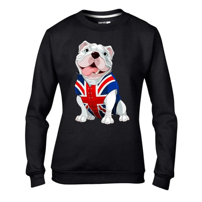 British Bulldog Union Jack Waistcoat Women's Sweatshirt Jumper XL / Black
