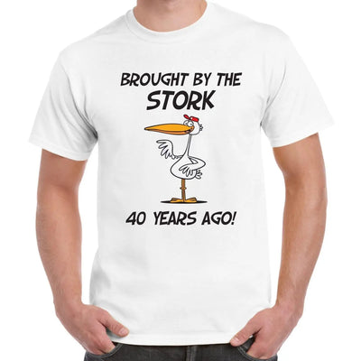 Brought By The Stork 40 Years Ago 40th Birthday Men's T-Shirt 3XL