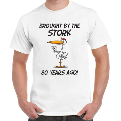 Brought By The Stork 80 Years Ago 80th Birthday Men's T-Shirt XXL