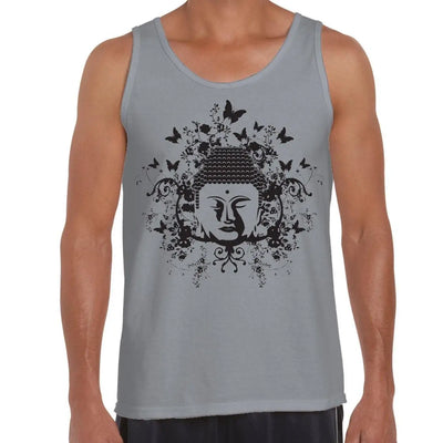 Buddha Butterflies Buddhist Men's Tank Vest Top S / Light Grey