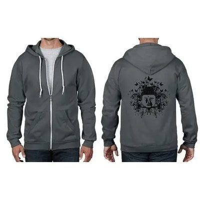 Buddha Butterflies Full Zip Hoodie XL / Charcoal