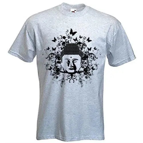 Buddha Butterflies T-Shirt L / Light Grey