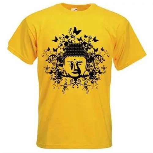 Buddha Butterflies T-Shirt L / Yellow